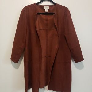 Chico’s Burnt Orange Suede Jacket Cardigan